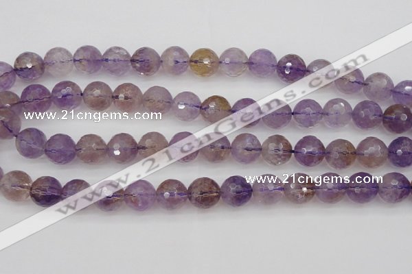 CAN154 15.5 inches 12mm faceted round natural ametrine beads