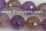 CAN155 15.5 inches 14mm faceted round natural ametrine beads