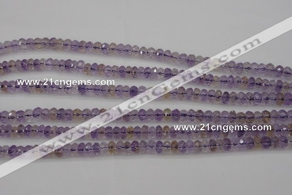 CAN158 15.5 inches 4*6mm faceted rondelle natural ametrine beads