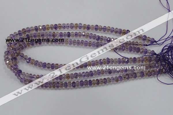 CAN16 15.5 inches 5*8mm faceted rondelle natural ametrine beads