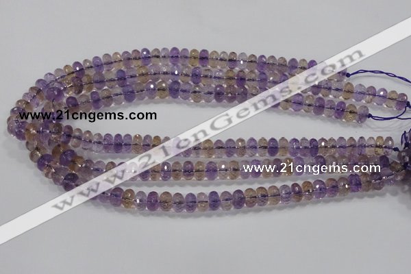 CAN17 15.5 inches 6*10mm faceted rondelle natural ametrine beads
