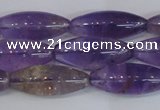 CAN178 15.5 inches 12*30mm rice natural ametrine gemstone beads