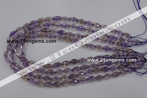 CAN19 15.5 inches 8*12mm faceted rice natural ametrine beads