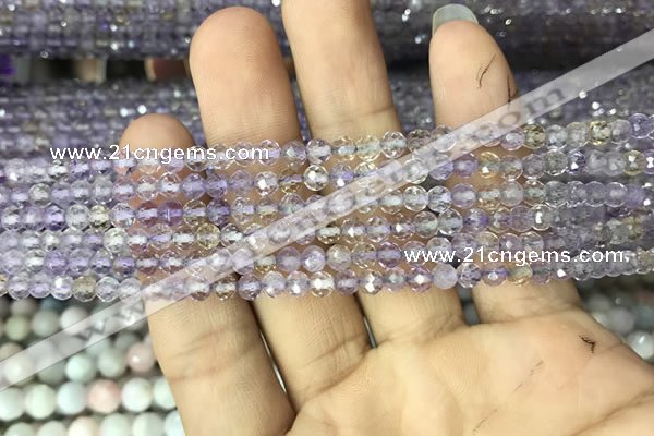 CAN210 15.5 inches 4mm round faceted ametrine beads wholesale