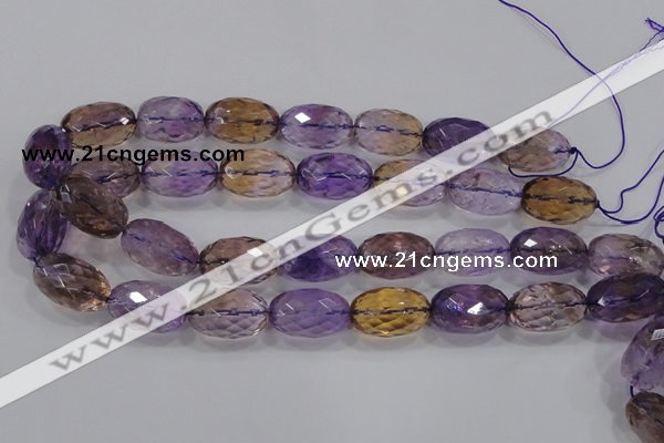 CAN22 15.5 inches 15*25mm faceted rice natural ametrine beads