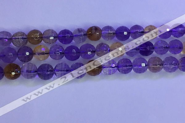 CAN226 15.5 inches 9mm faceted round ametrine beads wholesale