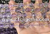 CAN230 15.5 inches 10mm faceted round ametrine gemstone beads