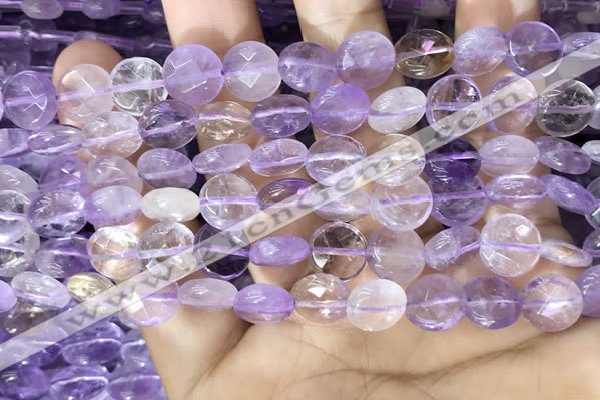 CAN232 15.5 inches 10mm faceted coin ametrine beads wholesale