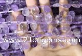 CAN238 Top drilled 8*12mm faceted briolette ametrine beads