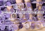 CAN239 Top drilled 10*14mm faceted briolette ametrine beads