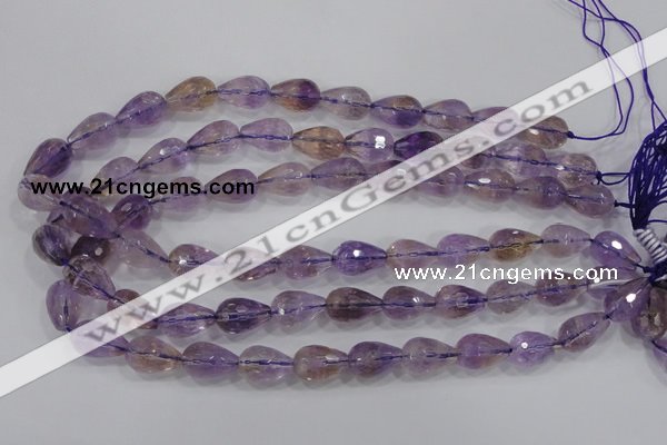 CAN24 15.5 inches 12*16mm faceted teardrop natural ametrine beads