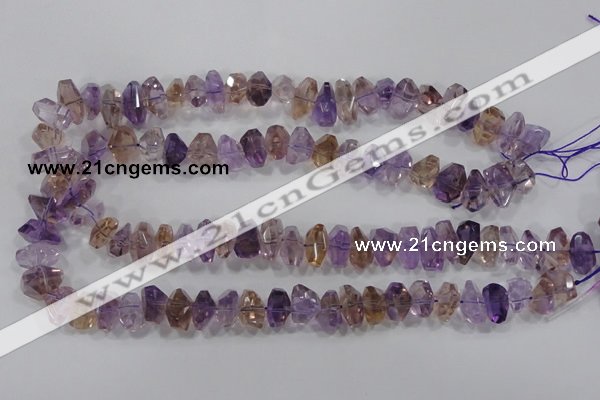 CAN31 15.5 inches 8*18mm faceted nugget natural ametrine beads