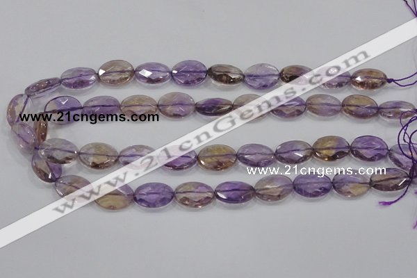 CAN32 15.5 inches 10*14mm faceted oval natural ametrine beads