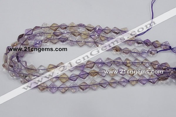 CAN35 15.5 inches 10*10mm diamond natural ametrine gemstone beads