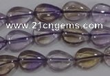 CAN38 15.5 inches 10*14mm flat teardrop natural ametrine beads