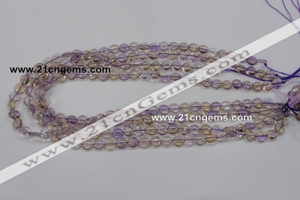 CAN39 15.5 inches 8mm flat round natural ametrine gemstone beads