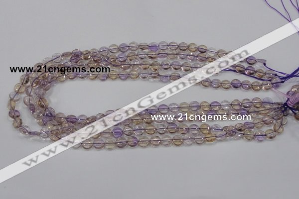 CAN39 15.5 inches 8mm flat round natural ametrine gemstone beads