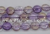 CAN41 15.5 inches 12mm flat round natural ametrine gemstone beads
