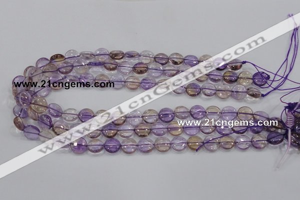 CAN42 15.5 inches 14mm flat round natural ametrine gemstone beads
