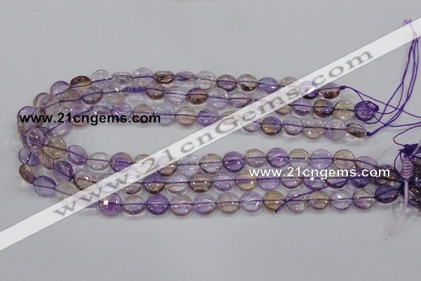 CAN42 15.5 inches 14mm flat round natural ametrine gemstone beads