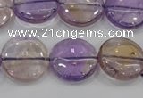 CAN44 15.5 inches 18mm flat round natural ametrine gemstone beads