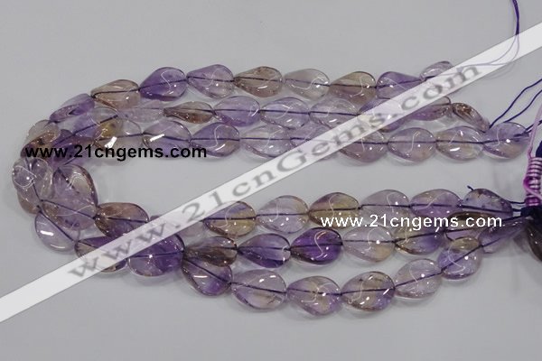 CAN53 15.5 inches 12*16mm twisted oval natural ametrine beads