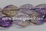 CAN54 15.5 inches 15*20mm twisted oval natural ametrine beads