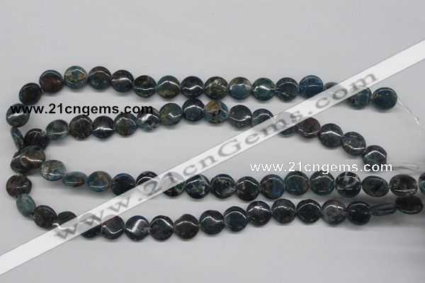 CAP08 15.5 inches 12mm flat round apatite gemstone beads wholesale