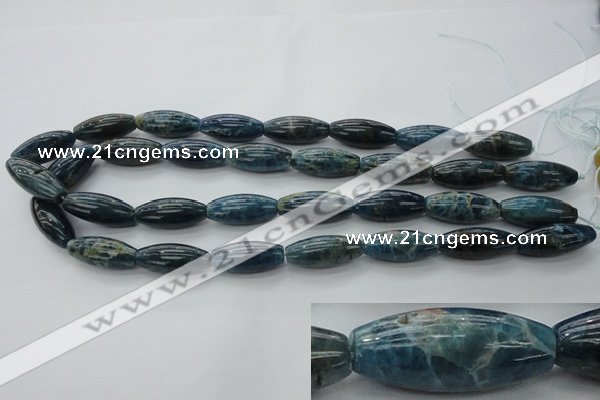 CAP310 15.5 inches 11*25mm rice natural apatite gemstone beads
