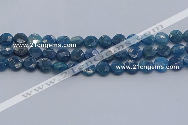 CAP388 15.5 inches 10mm faceted coin apatite gemstone beads