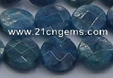 CAP389 15.5 inches 12mm faceted coin apatite gemstone beads