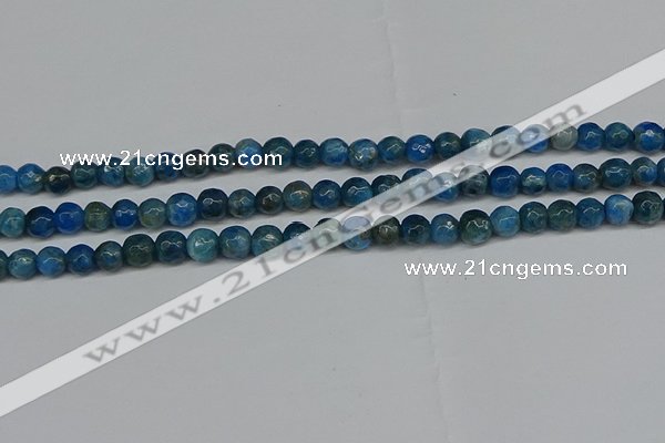 CAP521 15.5 inches 6mm faceted round apatite gemstone beads