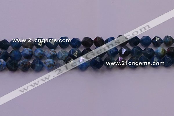 CAP563 15.5 inches 10mm faceted nuggets apatite gemstone beads