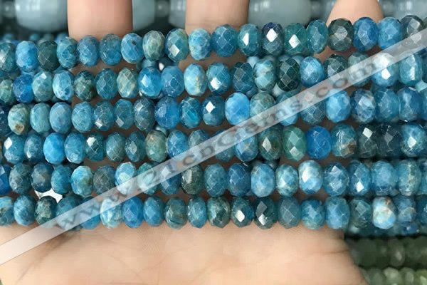CAP656 15.5 inches 5*8mm faceted rondelle apatite gemstone beads