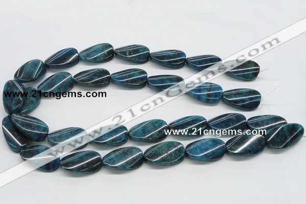 CAP67 15.5 inches 16*28mm twisted oval dyed apatite gemstone beads