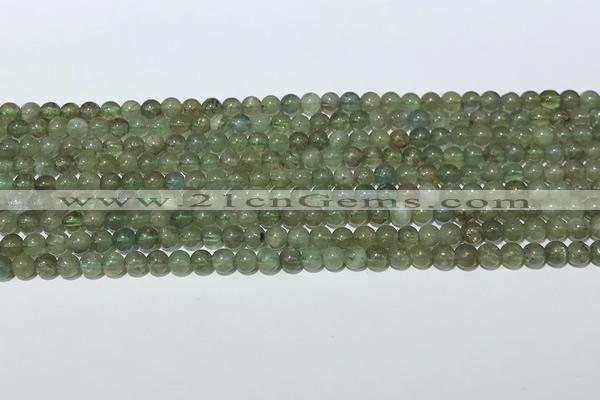 CAP708 15.5 inches 4mm round green apatite gemstone beads wholesale