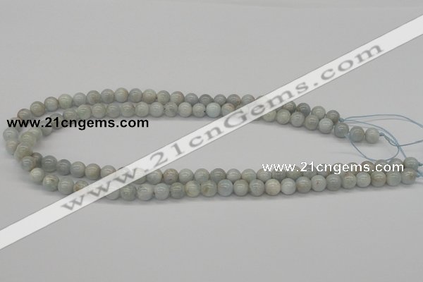 CAQ101 15.5 inches 6mm round AB grade natural aquamarine beads