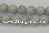 CAQ104 15.5 inches 12mm round AB grade natural aquamarine beads