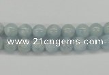 CAQ107 15.5 inches 4mm round A grade natural aquamarine beads
