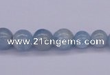 CAQ128 15.5 inches multi-size round natural aquamarine beads wholesale