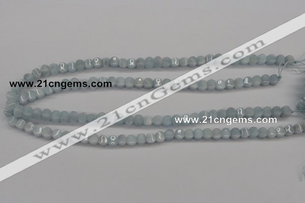 CAQ133 15.5 inches 6*6mm lantern natural aquamarine beads