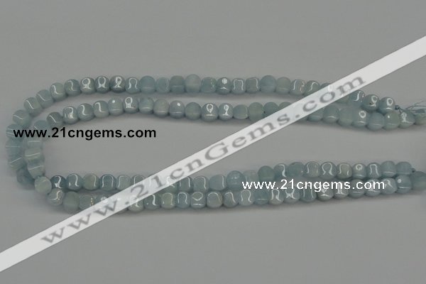 CAQ134 15.5 inches 7*7mm lantern natural aquamarine beads