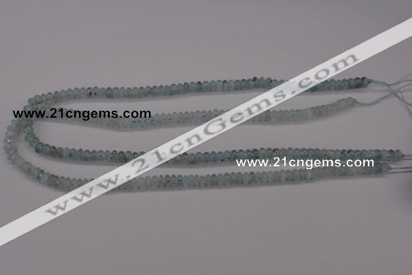 CAQ135 15.5 inches 4*6mm rondelle natural aquamarine beads