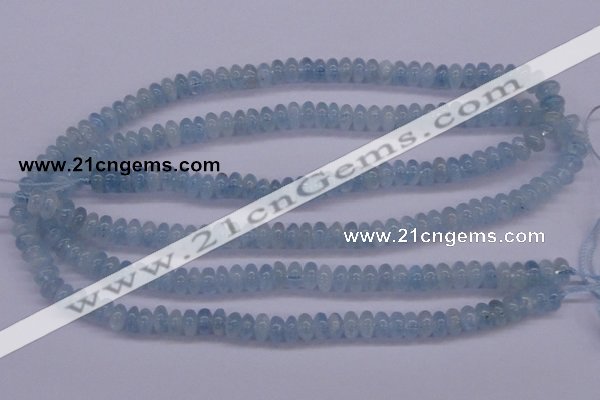 CAQ138 15.5 inches 3*6mm rondelle natural aquamarine beads