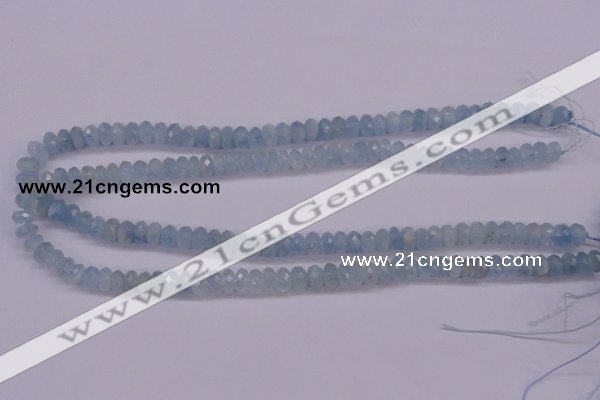 CAQ139 15.5 inches 5*8mm faceted rondelle natural aquamarine beads