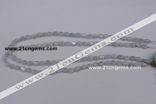 CAQ141 15.5 inches 6*8mm oval natural aquamarine beads wholesale