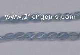 CAQ147 15.5 inches 5*7mm twisted oval natural aquamarine beads