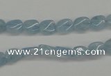 CAQ148 15.5 inches 6*8mm twisted oval natural aquamarine beads