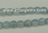 CAQ154 15.5 inches 8*8mm heart natural aquamarine beads