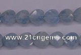 CAQ155 15.5 inches 10*10mm faceted heart natural aquamarine beads